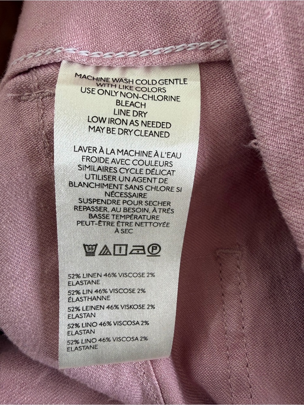 Maeve Colette European Linen Stretch Wide Leg Pants Lilac size 30 - Picture 7 of 8